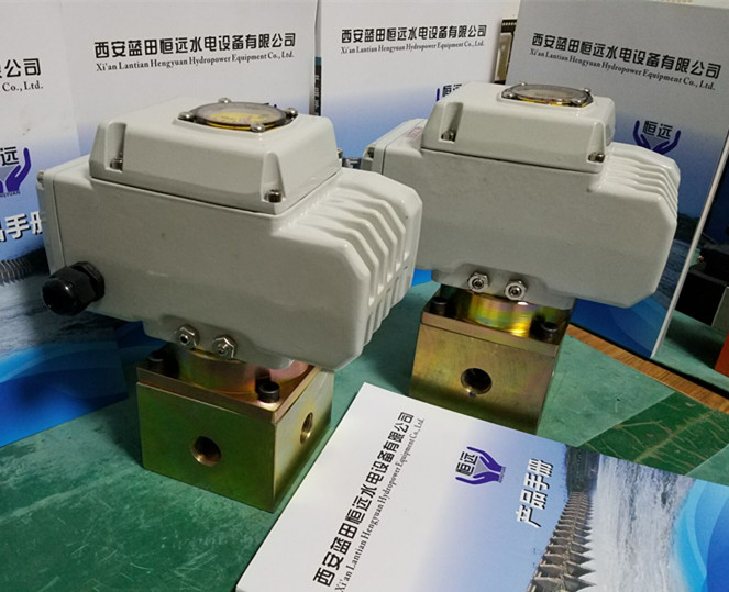 Two-position four-way double-acting self-retaining ball valve, model ZBF24QS / Lantian